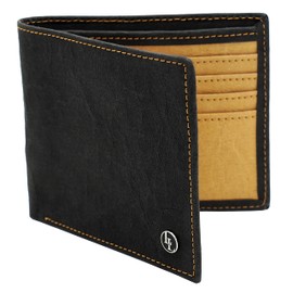 LOCKLAIR Men's Card Holder Made of Paper Leather, Men's Wallet, Innovative and High-Quality Wallet with RFID Protection, Sustainable and Vegan, Black/light brown, Modern