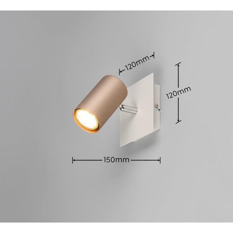 Trio Leuchten Marley 802400165 Wall Spotlight Metal Coffee / Warm
