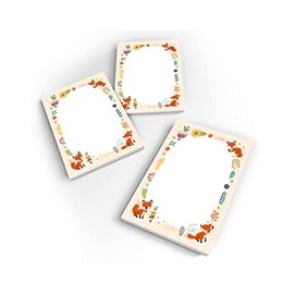 Junapack 12 Mini Notepads Fox Party Bags for Children's Birthday Party Favours for Girls Boys / A7 Format