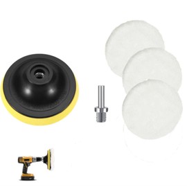 Floatdream Pack of 5 Wool Polishing Pads, Wool Polishing Pad Set, Polishing Hood Waxing, Polishing Fur for Car Polishing Machine, Polishing Attachment Wool Polishing Disc for Car Polishing