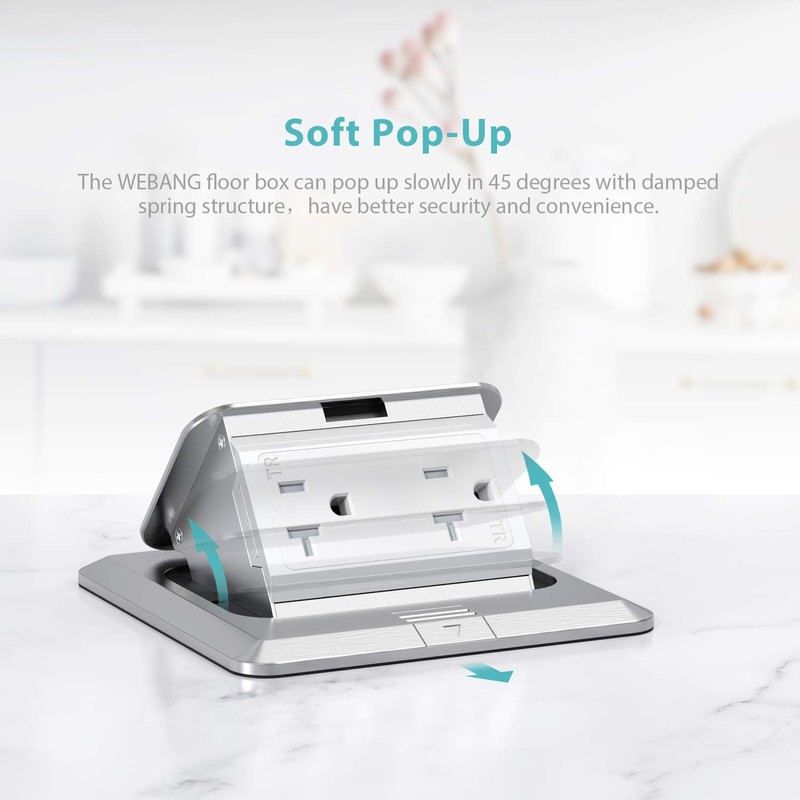 WEBANG Pop Up Floor Outlet Covers Box with 20 Amp