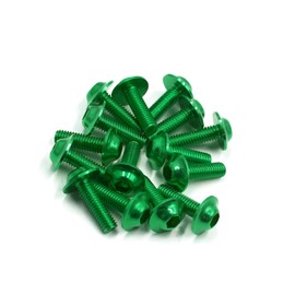 PARSLUCK 15PCS M6 X 20mm Green Hexagon License Plates Fairing Bolts Screws for Motorcycle Stable
