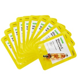 Facial mask Soothing Hydrating face masks skincare Sheet Mask for All Skin Types 10 Pack (Yellow)