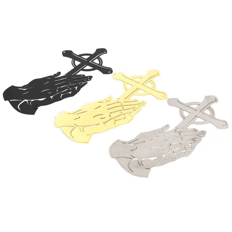 3PCS/Set Peaceful Praying Hands Wall Decor with Religious Cross Garden