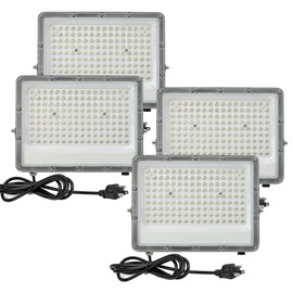 WAHADI 4-Pack 100W LED Outdoor Flood Light IP65 Waterproof 6500K 9000LM Super Bright Security Lights for Garden, Backyard, Garage, Stadium