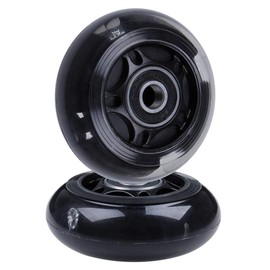 AOWISH 2-Pack Light Up Scooter Rear Wheels 80mm Flash Flashing Inline Skates Replacement Wheel with Bearings ABEC 9 for Adjustable 3-Wheel Kick Scooters (Black)