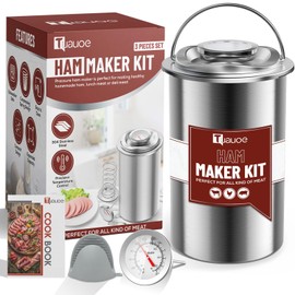 Tuauoe Meat Press Mold for Deli Meats, Stainless Steel Ham Press Mold with Thermometer & Silicone Kitchen Mittens for Making Homemade Healthy Deli Poultry Patty, Funny Kitchen Gift for Women and Men