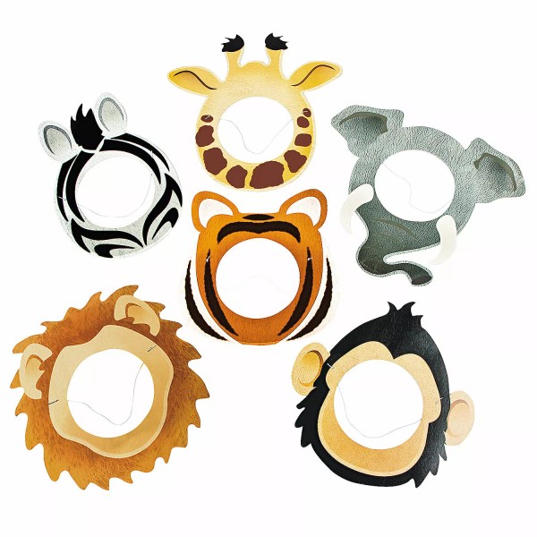 Fun Express Printed Animal Face Masks, Apparel Accessories, 12 Pieces