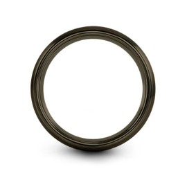 Midnight Rose Collection Tungsten Wedding Band Ring 6mm for Men Women 18k Rose Gold Grey Plated Dome Gunmetal Brushed Polished Size 9.5