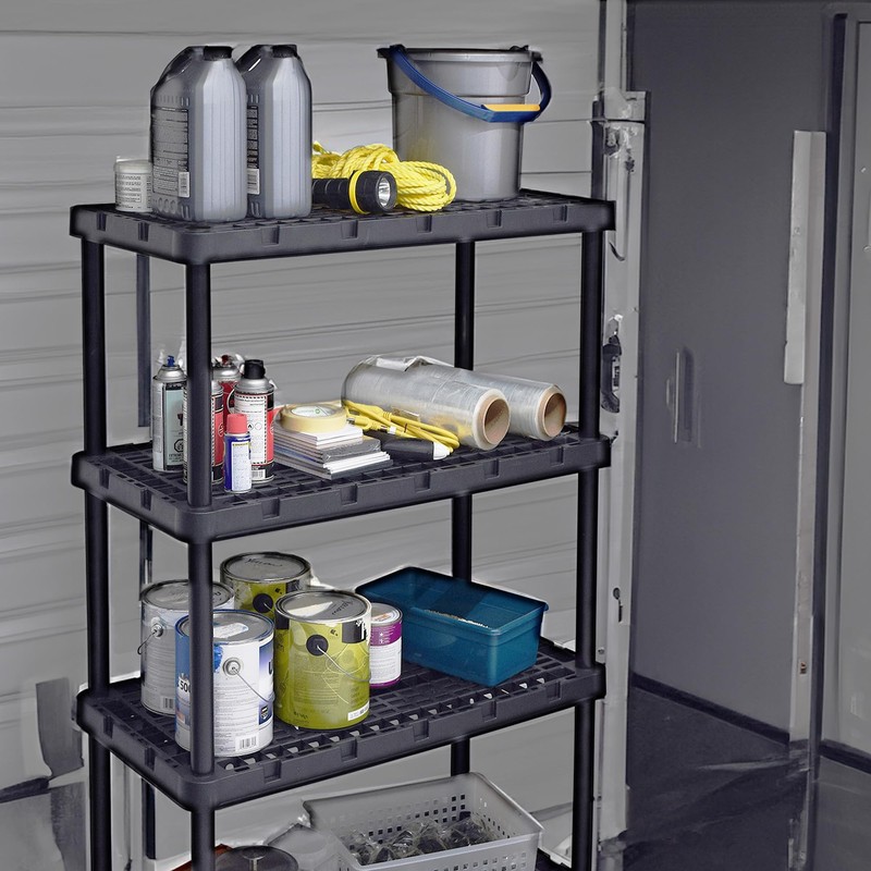 Gracious Living 4 Shelf Unit, Heavy-Duty Shelving Storage Rack for