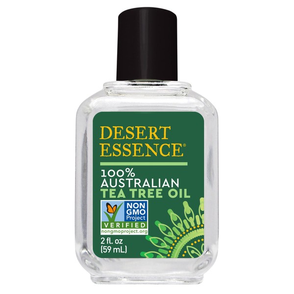 Desert Essence 100% Australian Tea Tree Oil, 2 fl oz - Gluten Free, Vegan, Non-GMO - Steam-Distilled Pure Essential Oil with Inherent Cleansing Properties