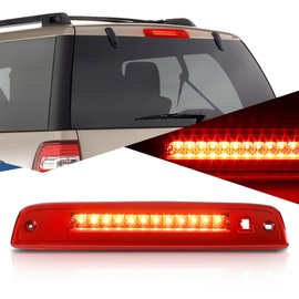 Auto Dynasty LED 3rd Third Tail Brake Light High Mount Stop Lamp Compatible with Ford Expedition Lincoln Navigator 2003-2016. Chrome Housing Red Lens