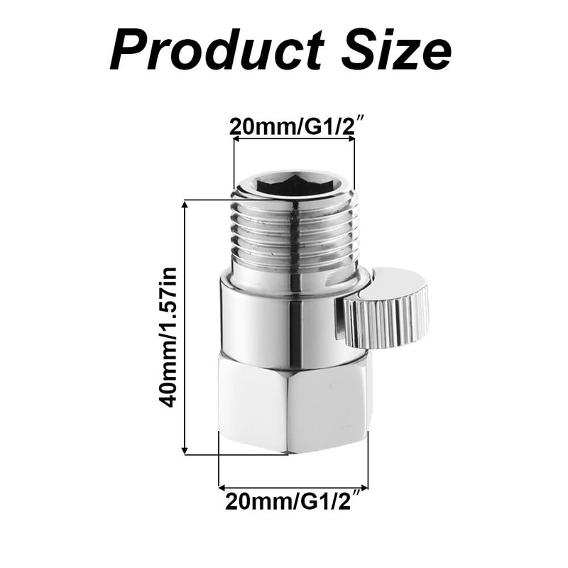 Shower Shut Off Valve, G1/2 Brass Shower Water Restriction Valve