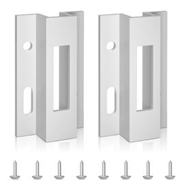 Patio Sliding Door Keeper／Hook Style Latch／E 2124 Latch Lock Replacement Pella,Micron 1200 Series,Viking Doors and Other Sliding Glass Doors,Extruded Aluminum (White) (2 Pack)