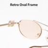 Cyxus Retro Oval Sunglasses for Women 90s Metal Trendy Chic