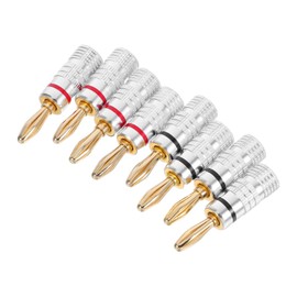 Gadpiparty 8pcs Banana Plug Speaker Wire Connectors for High Efficiency Audio Signal Transmission Compatible with Surround Sound Systems and Audio Video Receivers Durable Easy to Install