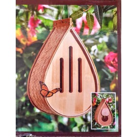 Garden Essentials 10 Inch Hanging Bamboo Butterfly House - Opening Door in Back