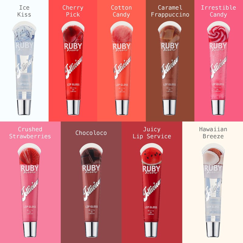 Ruby Kisses Jellicious Mouth Watering Lip Gloss JLG01 (3 PACKS)