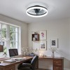 PUSU 15.8" Low Profile LED Ceiling Fans with Light, Reversible
