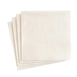 Caspari Moiré Paper Luncheon Napkins in Ivory - Two Packs of 20