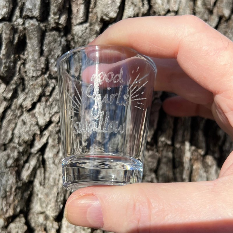 HipFlaskPlus 2oz Good Girls Swallow Shotglass LASER