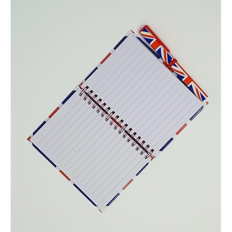 Union Jack Notebook and Matching Pen - Medium A6 Size/London