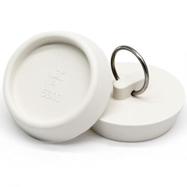 Cionyce2 PCS 1-3/4 Inch Rubber Drain Stopper with Hanging Ring, White Tub Drain Stopper, Sink Stopper Drain Plug, Rubber Sink Plug for Bathroom, Bathtub, Sewers and Kitchen