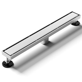 LISEEGO Linear Shower Drain 12 Inch, Shower Drain with 2-in-1 Tile Insert Panel, Brushed AISI 304 Stainless Steel Linear Drain for Fast Drainage, Floor Drain for Bathroom, Kitchen, Garage & More