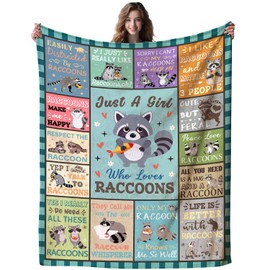ZABAOBO Cute Raccoon Blanket Gifts for Raccoon Lovers,Funny Raccoons Stuffed Animal Throw Blankets,Raccoons Gifts for Girls Adults Women 50"X40"INCH
