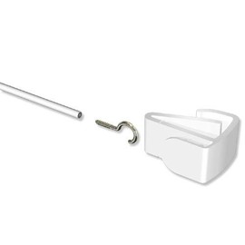 Interdeco Stretchfix Tension Straps (2 Pieces) with Clamping Brackets No Drilling as Disc Rods / Flexible Clamping Rods White 150 cm Can Be Shortened