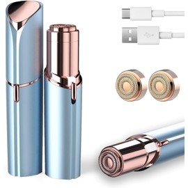 Facial Hair Removal for Women, Painless Hair Removal Device Lady Face Electric Razor for Lip, Chin,arms with USB Rechargeable Included 2 pc Replacement Heads