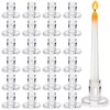 24 Pack Clear Glass Taper Candle Holders, 2.5 Inch Small