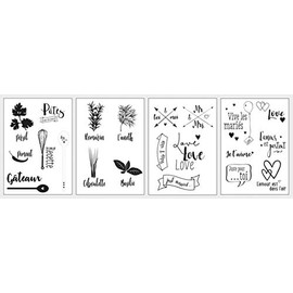 Rayher 67319000 5x DIN A4 Transfer Paper with Templates L'amour/la Cuisine for Transferring Motifs