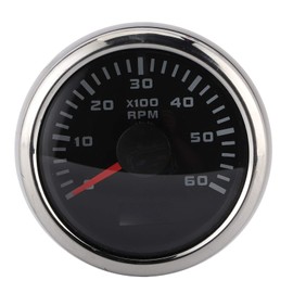 Car Tachometer, Car 52 mm 6000 RPM LCD Tachometer Waterproof Tachometer for Car, Outboard Motor, Construction Machinery, Motorcycle Speedometer