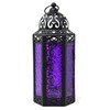 Vela Lanterns Portavelas Decorativo marroqui Faroles, Cristal Morado, Mediano