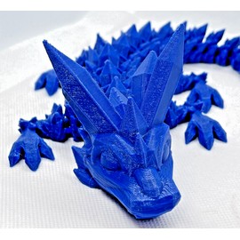 Dragon Baby Crystal Dragon Articulated 3D Printed Blue Fidget Toy Tik Tok