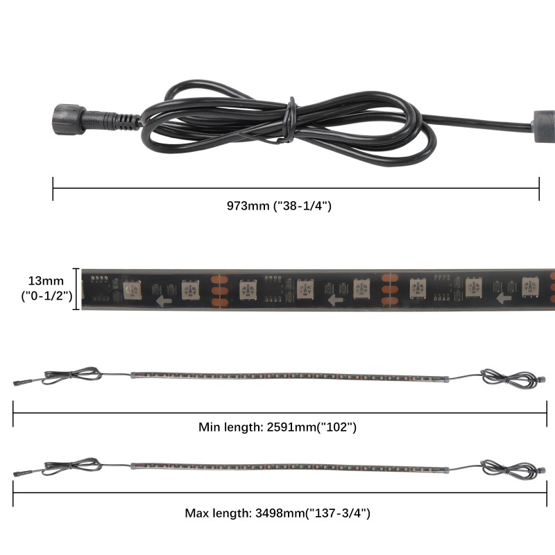 KEEPDSGN 6PCS RGB LED Under Car Underglow body Light Strip