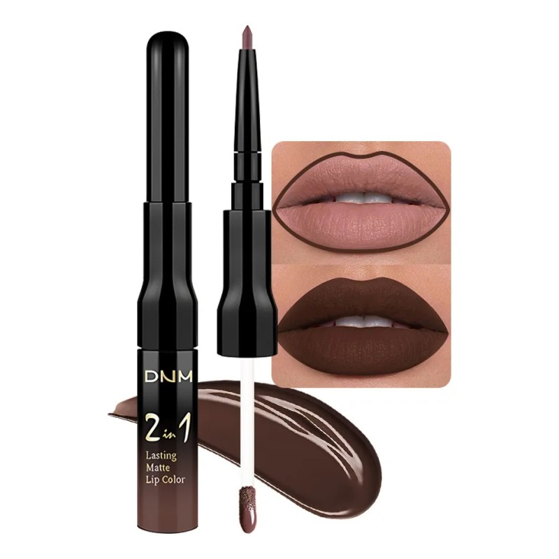 Labial Líquido Mate Con Delineador 2 En 1 Dnm