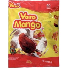 Dulces Vero Paletas Vero Mango - 40 pieces package Mexican Candy Dulces Mexicanos