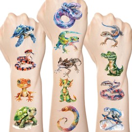 Fancy Land 140Pcs Reptile Temporary Tattoos for Kids Snake Lizard Individual Tattoos for Spring Theme Birthday Party Decoration Favors Baby Shower Supplies Goodie Bag Stuffers