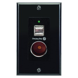 Magnadyne WC-12V-B Wall Mount Black USB Charger with 2 Ports & 12V Power Outlet