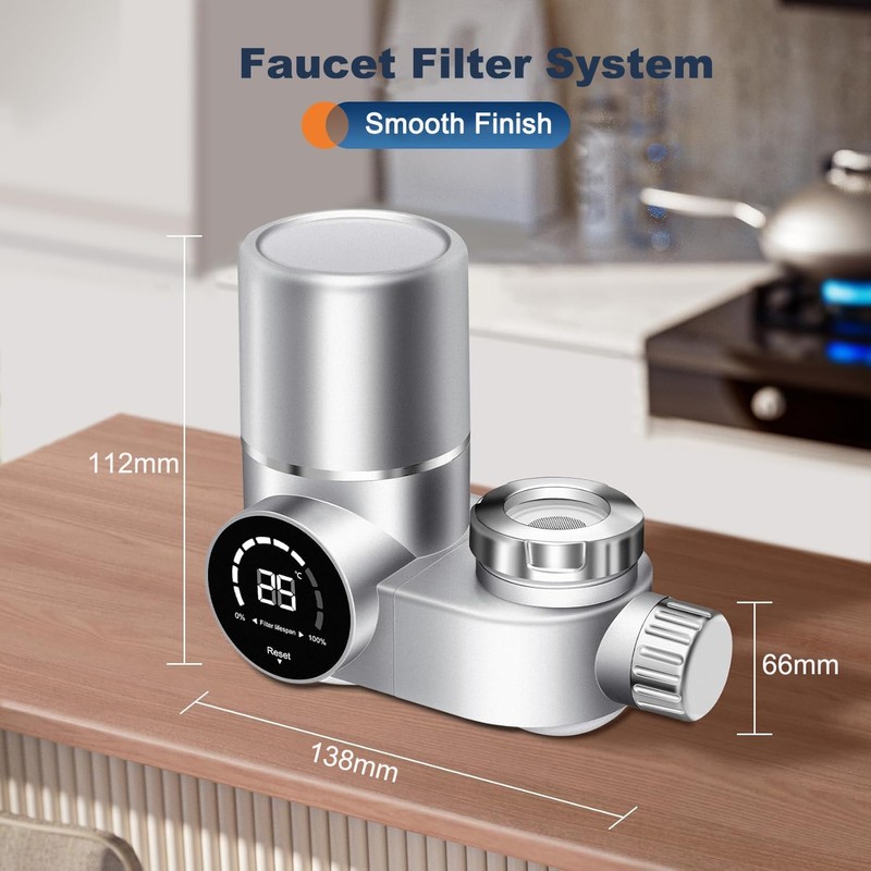WOOLUCK® Water Filter Tap with 3 Filter Elements, Water Filter