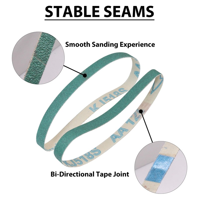 30 Pack 3/8 x 13 Inch Ceramic Alumina Sanding Belts,