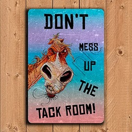 Funny Horse Tack Room Sign Aluminium Rustproof Livery Yard Riding school. Stable door