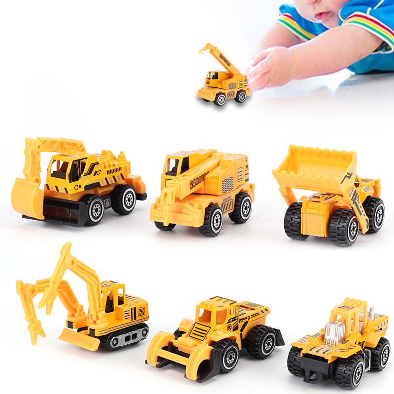 6pcs 1:64 Engineering Car Model Alloy Construction Vehicle Car Model