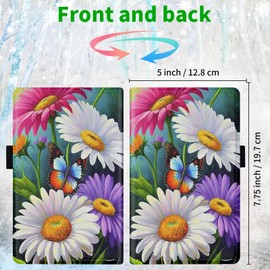 Server Books for Waitress Leather Waitress Book Server with Zipper Money Pocket Cute Butterfly Flower Pattern Design Serving Book Guest Check Book Holder Fits Server Apron