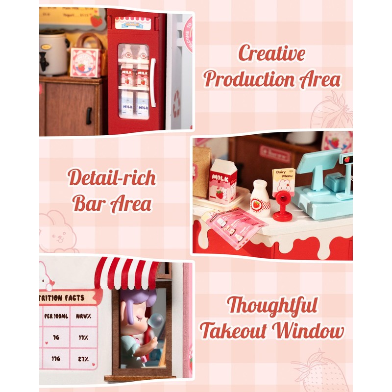 Robotime DIY Miniature House Kit, 1:28 Scale Tea Shop Scale