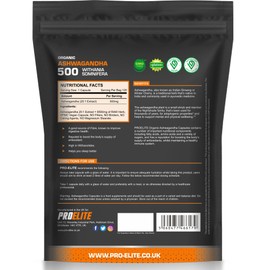 Ashwagandha 120 Capsules Organic Vegan Ashwagandha Root Powder Capsules Withania Somnifera 500mg High Strength 10,000mg Extract 20:1 | Stress Relief, Energy, Strength & Endurance by PRO-ELITE