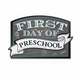 AAROENLYS Wood Signs First Day of Preschool Chalkboard Style Sign Board Plaque Back to School Sign for Kids/Girls/Boys 1st Day of Preschool Photo Props 10''x 15''
