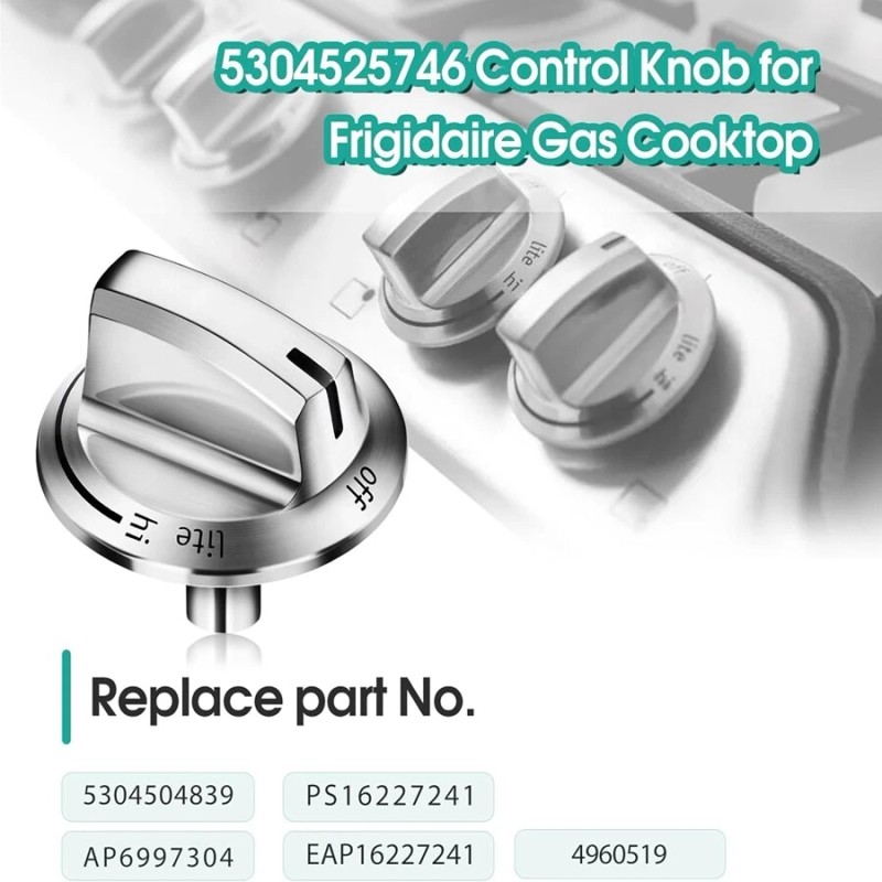 For Frigidaire NEW 5PACK 5304525746 Stove Knobs For Frigidaire Range